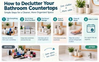 how to declutter your bathroom countertops